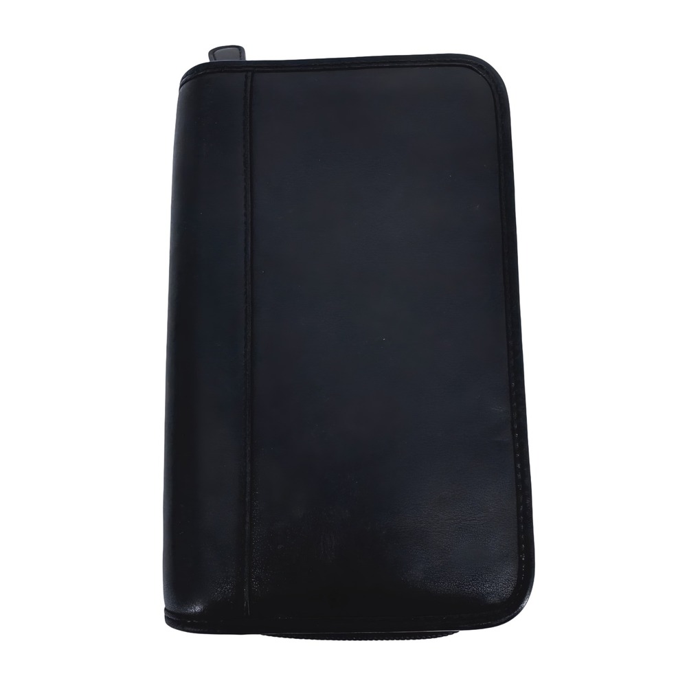 Coach Vtg Blk Leather Small‎ Travel Organizer Wallet Folio Original Notepad